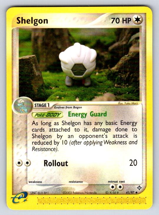 Shelgon 41/97 Uncommon Dragon Pokemon Near Mint