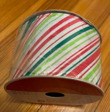Celebrate It Red White and Green Wired ribbon 2.5 In x 20ft