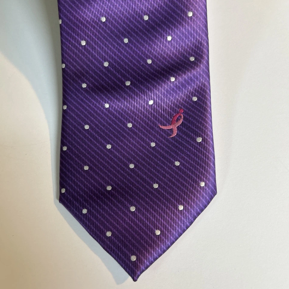 Knots For Hope 领带 Susan G. Komen For The Cure 紫色粉色丝带 — 第 2/4 张图片