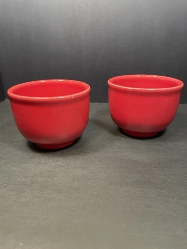 Homer Laughlin Fiestaware 2 Scarlett Red Jumbo Chili Bowl USA 3.25”x4.5” Fiesta