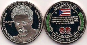 JULIAN SOLIS Campeon Boxeo PUERTO RICO Boxing SAN JUAN token ficha medalla coin