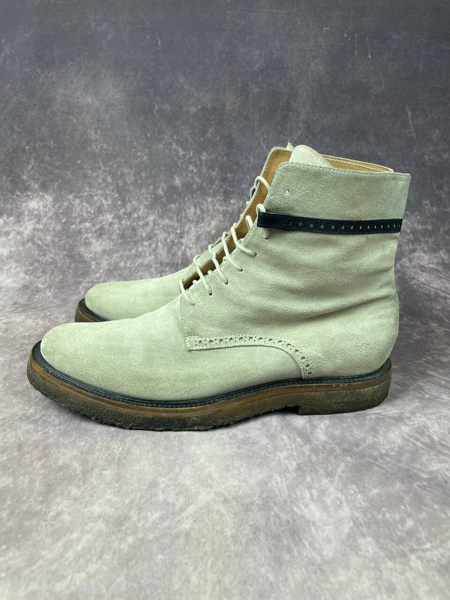 DRIES VAN NOTEN Grey Suede Leather Desert Ankle Boots 43  display picture 1