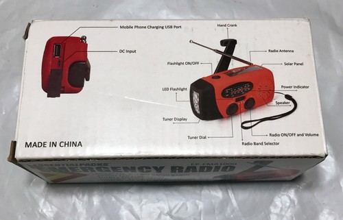Essentialpacks™ Emergency Radio Model EP-EMR1000- Hand Held/Solar/Hand Crank/USB - Picture 4 of 10