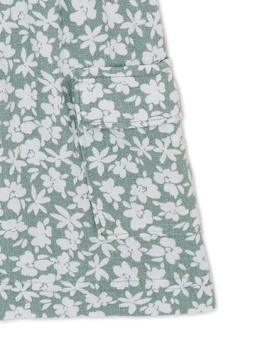 Wonder Nation Girls Pull-On Shorts 2XL Elastic Waist Drawstring Green Floral New - Picture 3 of 7