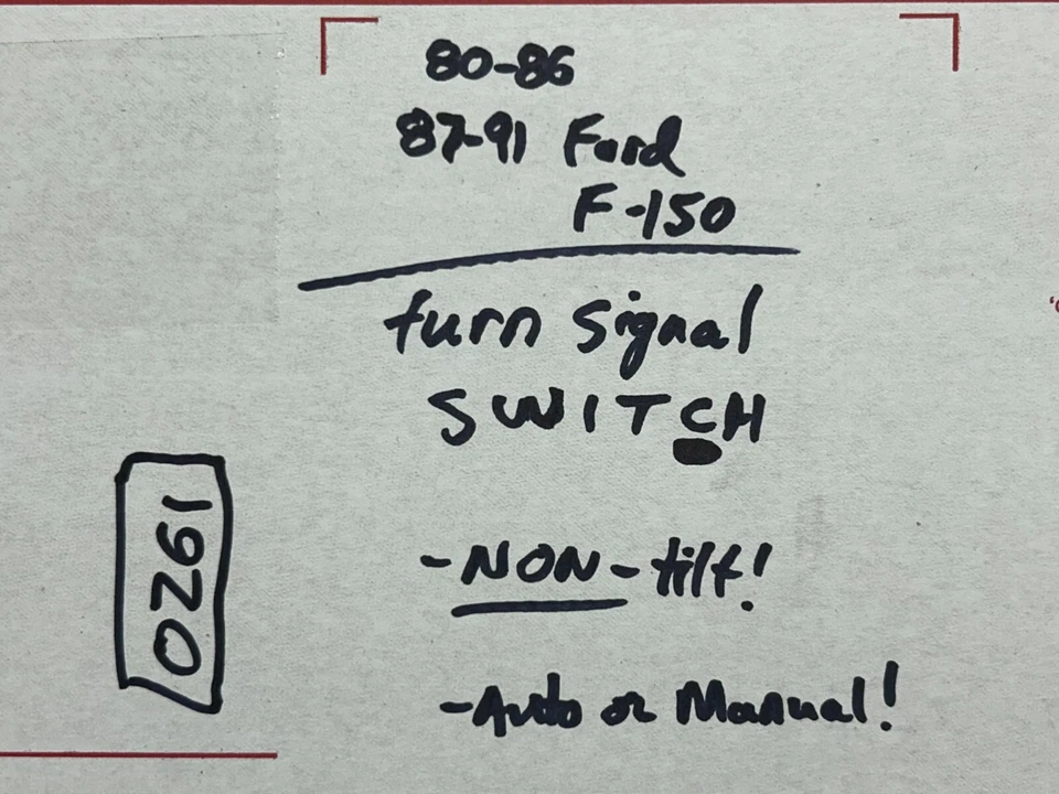 Ford F150 BRONCO 1980-1991 - SIN INCLINACIÓN - INTERRUPTOR DE SEÑAL DE GIRO palanca columna de dirección Foto 2 de 4
