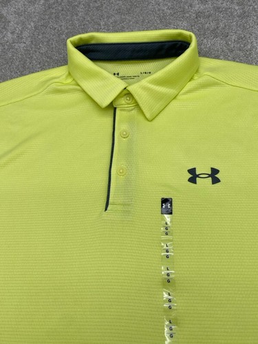 Polo Under Armour uomo grande Chartreuse manica corta nuova con etichetta vestibilità ampia 5912 - Foto 2 di 9
