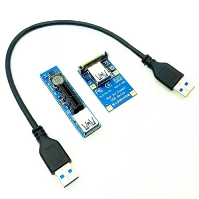 PCI-E X1 Slot Adapter PCIE USB 3.0 Mini PCI-E Riser Card Kit