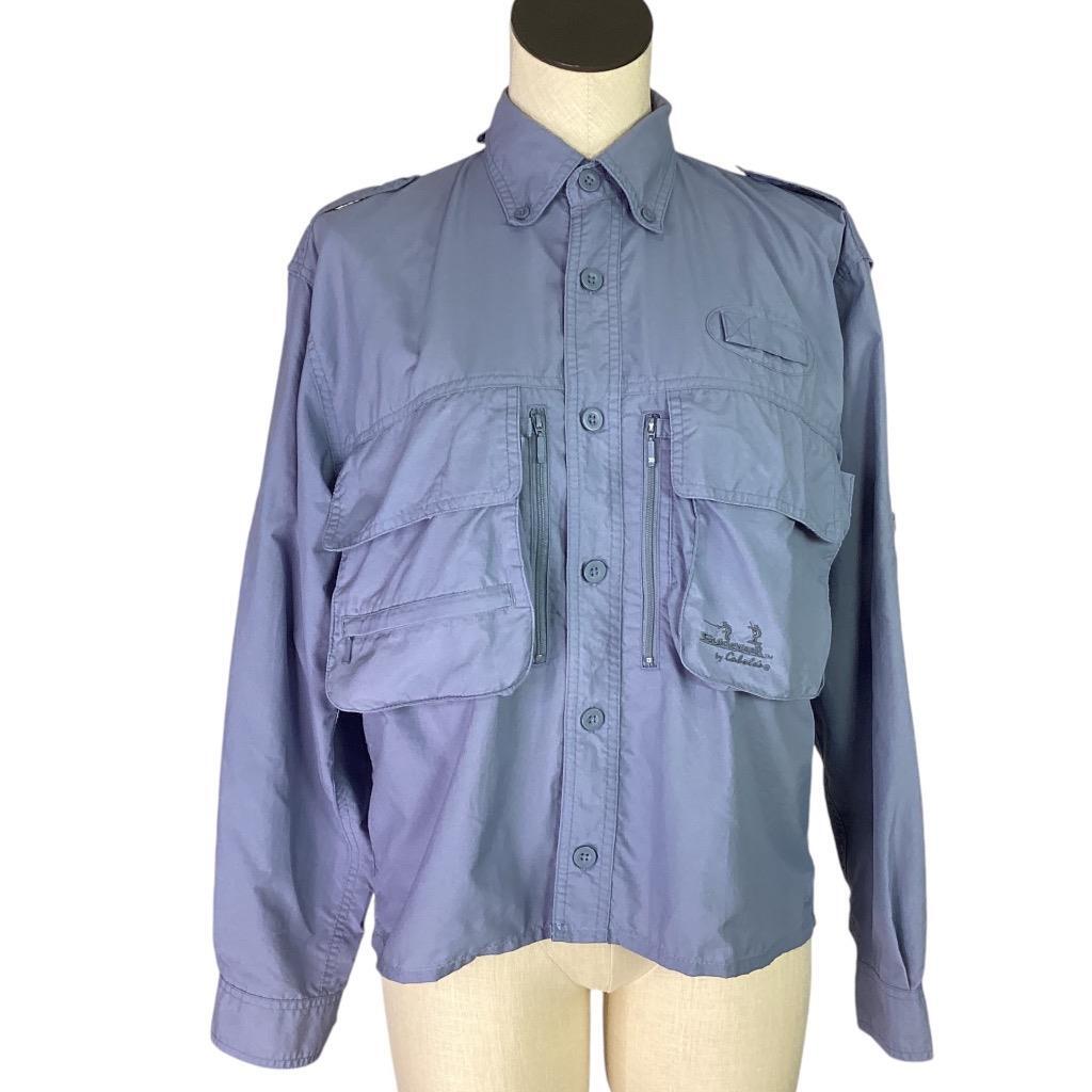 Cabelas Shirt Women S Blue Wicking Hiking Fishing Vented Pockets