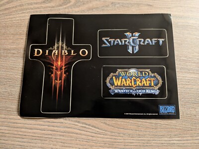 NEU Aufkleber Sticker Diablo 3 StarCraft 2 World of Warcraft WoW 2007 Blizzard