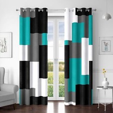 Teal/Turquoise 100 Blackout Curtains for Bedroom 63 inch Length 2 Panels Set...