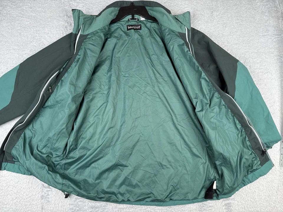 Marmot Jacket Adult Large Green Windbreaker Full Zip Mock Neck Pockets - Image 2 of 4