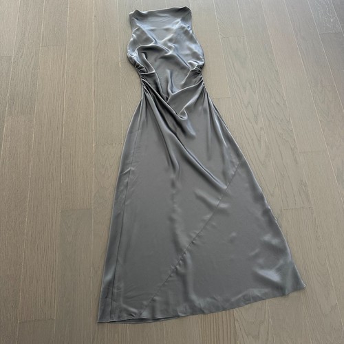 Reformation Casette dress shale silver grey silk midi - size 10 - tags included