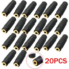 20PCS 3.5mm Aux Coupler Female F/F Stereo Audio Extension 1/8" Cable Adapter US