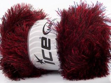 100 Gram Eyelash Yarn - Midnight Valentine 44924 - Ice Red Black Fun Fur - 164y