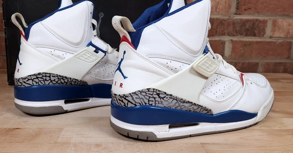 Jordan 10 Flight 45 High 384519-106 Blanco Trail Azul Rojo Universitario Para Hombre 10 Foto 4 de 4