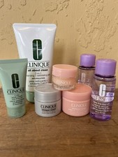 New Sample Size Clinique Skincare Makeup Sunscreen Scrub Exfoliating Lot of 7