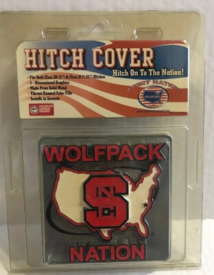 NC NORTH CAROLINA STATE WOLFPACK NCAA 2'' CLASS III & 1.25  CLASS 2 HITCH COVER F