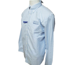 L.L.Bean Wrinkle Free Slightly Fitted Men's Size 15.5-35 Solid Blue Dress Shirt