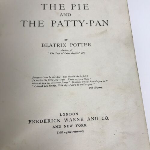 Beatrix Potter The Pie and the Patty-Pan Book Early 1900s Antique Vintage - T21 - Picture 10 of 16