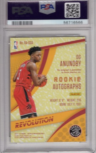 2017-18 Panini Revolution Rookie Autograph #RAOGA OG Anunoby RC - PSA 10 - Picture 2 of 2