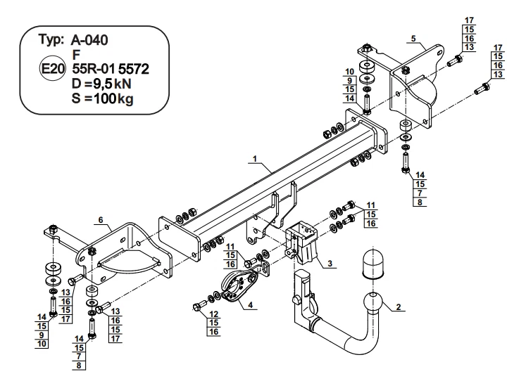 Barra de remolque para Alfa Romeo Giulietta (2010-2020) y kit de relé de derivación de 7 pines - A041 Foto 4 de 4