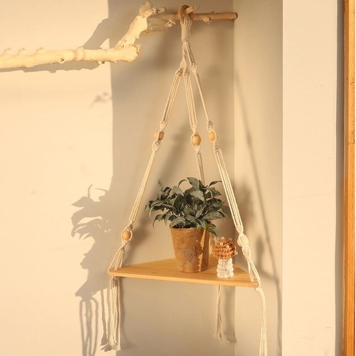 Estantes flotadores de madera soporte decoración del hogar esquina triángulo estante pared colgante exhibición - Imagen 3 de 19
