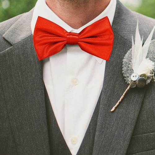 Classic Mens Womens Adjustable Bow Tie Pre Tied Plain Dickie Bowtie Wedding - Picture 73 of 101