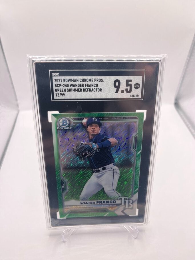 2021 Bowman Chrome Wander Franco Green Shimmer Refractor RC 73/99 #BCP-240 SP