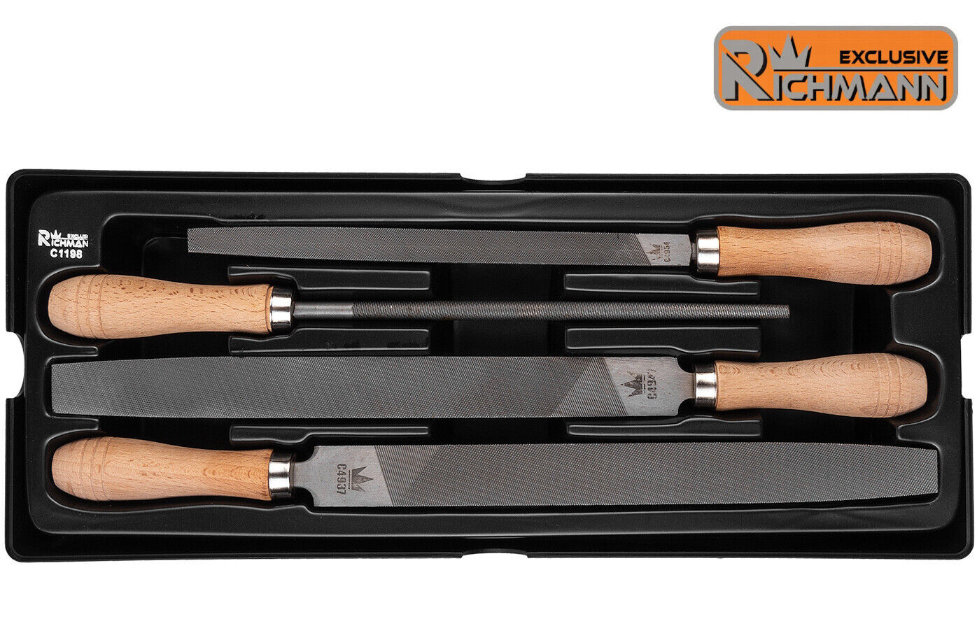 Module insert premium RICHMANN C1198 : 4 limes acier T12 et bois noble pour artisan exigeant