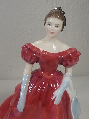 2 Royal Doulton Figurines, Girls Ladies Red Dress, Winsome & Autumn Breezes  | eBay