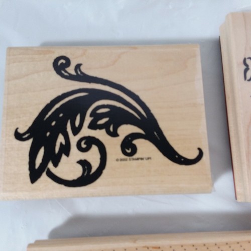 Estampillas de goma de bloques de madera con estampillas de diseños florales - Imagen 3 de 9
