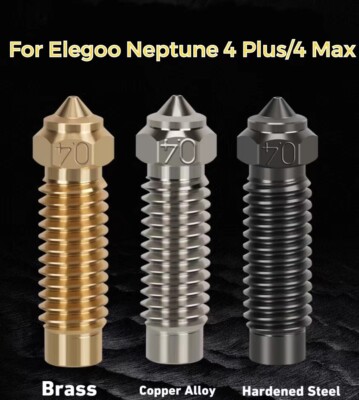 Volcano Nozzles For Elegoo Neptune 4 Plus/4 Max 0.2/0.4/0.6/0.8/1.0 mm 1.75mm 3D