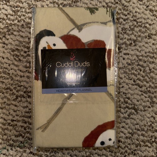 Cuddle Cuddl Duds Flannel Snowman Pillow Cases Set Of 2 Standard Size Winter