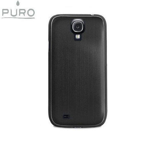 Puro Cover per Samsung Galaxy S4 Rigida con Effetto Metal Nero SGS4METALBLK - Foto 1 di 1