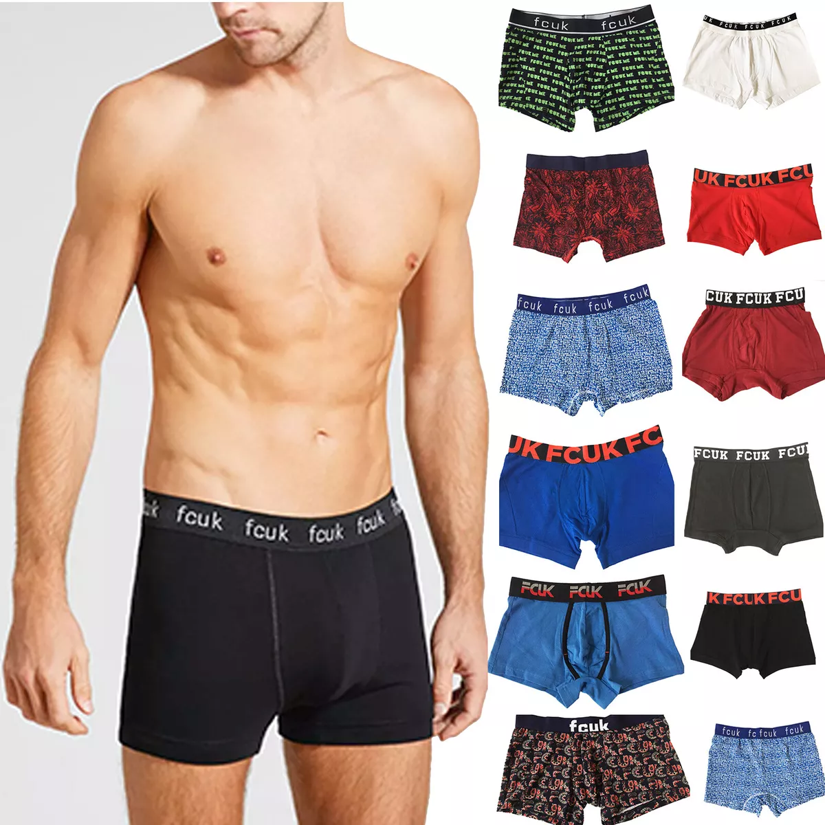 FRENCH CONNECTION FC 3 Pack Logo Briefs in Black/Pink/Grey