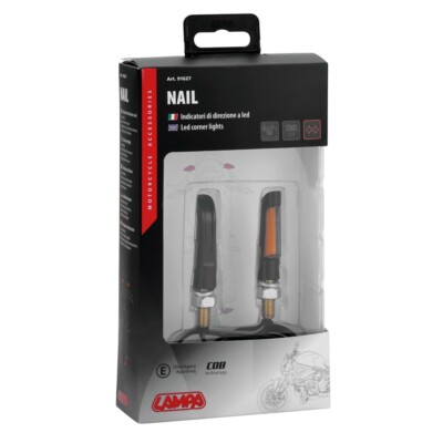 Indicators Lampa Motorcycle Nail LED Black Homologated Light Orange, Cable Rapid