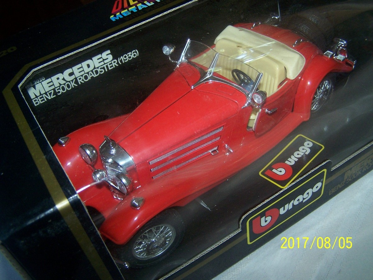 BURAGO 1936 MERCEDES BENZ 500K ROADSTER 1/20 SCALE RED IN BOX | eBay