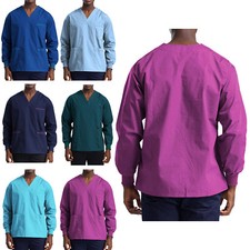 Uniforme médico de atención médica para hombres Ropa de trabajo tejida Cuello en V Blusa Médica Cherokee Prendas para el torso acanalado