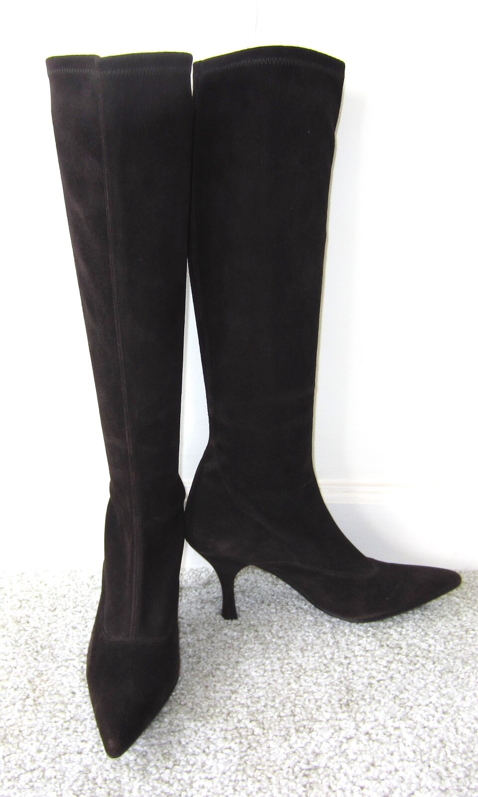 Stuart Weitzman Gamuza Marrón Elástico botas Stuart Weitzman Gamuza Marrón Elástico botas