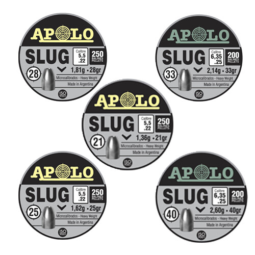 Apolo Slug Air Gun Pellets, Heavyweight Hollowpoint Slug Rifle Pellets