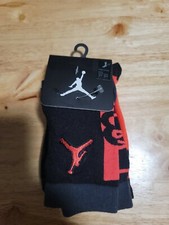 Nike Basketball Air Jordan High Crew Kids Socks Pack of 2 Size 3Y-5Y