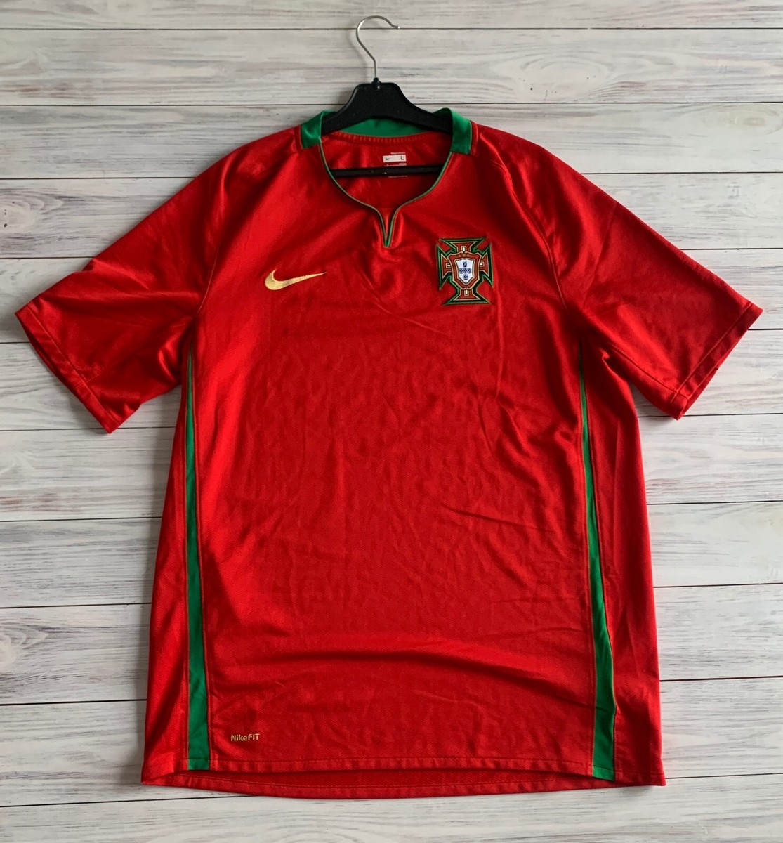 Portugal 2008 - 2010 Home football shirt jersey Nike size L