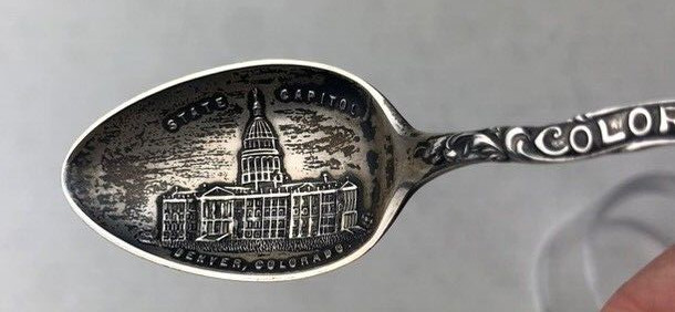 Denver Colorado State Capitol Sterling Silver Souvenir Spoon by Shepard Mfg. Co.