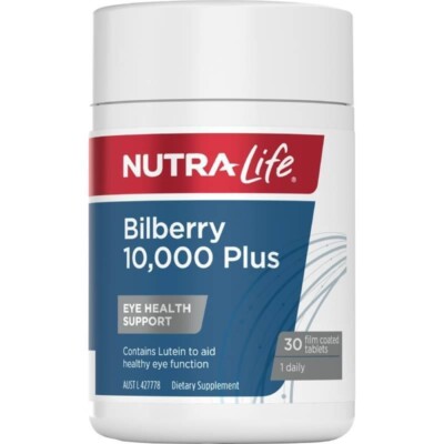 [Nutra-Life] Nutralife Bilberry 10000 Plus Eye Health 30 Tablets