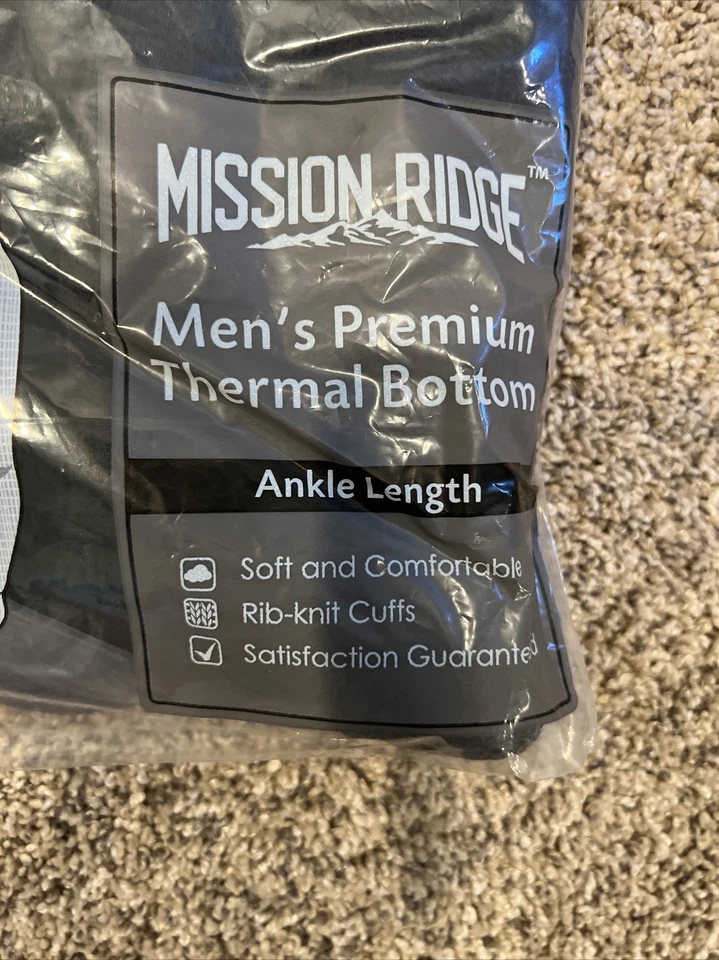 Mission Ridge Hombre Premium Térmico Parte Inferior Hasta el Tobillo Talla 2XL Nuevo Negro Foto 2 de 4
