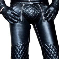 Men's Soft Leather Genuine Sheep Leather Party Pants Slim Fit Real Leather Pant