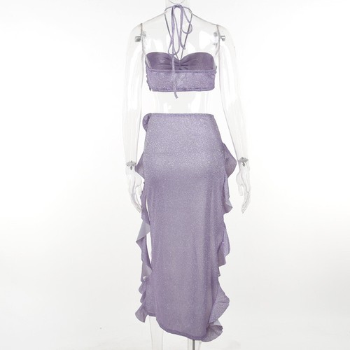 Bauchtanzanzug Damen Übungskleidung BH Oberteil + Rock Set Performance Kostüm - Bild 12 von 26