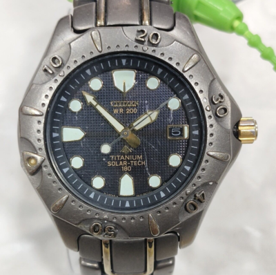 Citizen Eco-drive Solar-tech 180 Titanium 200m Men's Watch 7875