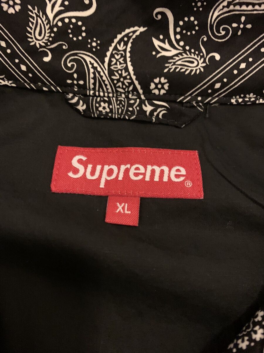 Supreme Bandana Track Jacket Black Size Extra Large Xl | eBay Supreme Bandana Track Jacket Black Size Extra Large Xl | eBay