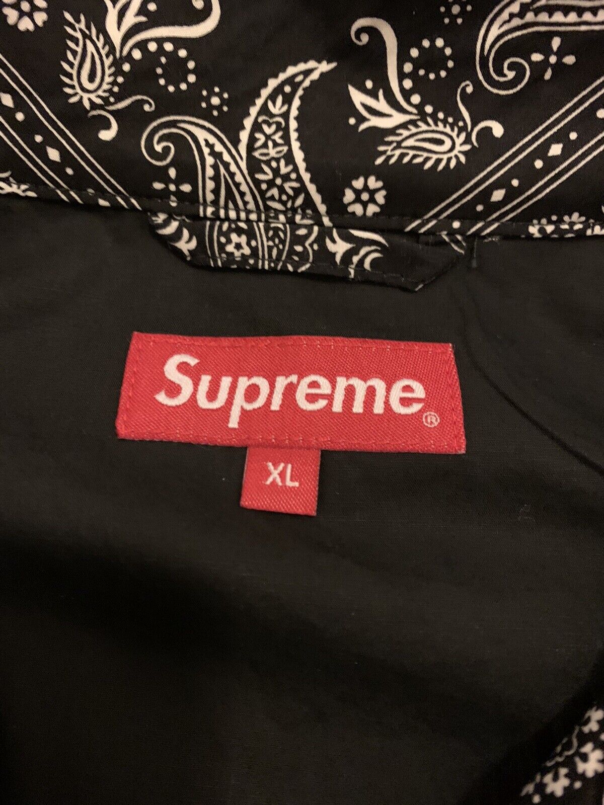 Supreme Bandana Track Jacket Black Size Extra Large Xl | eBay